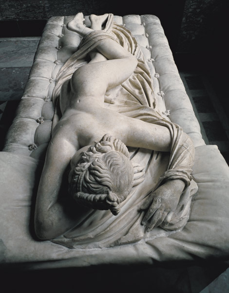 The Sleeping Hermaphrodite, copy after an original of the 2nd century BC, the mattress is an additio from 