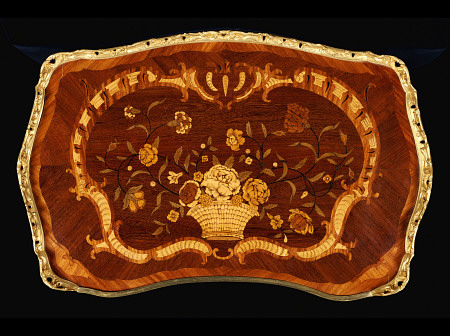 Tabletop View Of A Louis Xv Ormolu-Mounted Amaranth, Bois Satine And Floral Marquetry Table A Ecrire from 