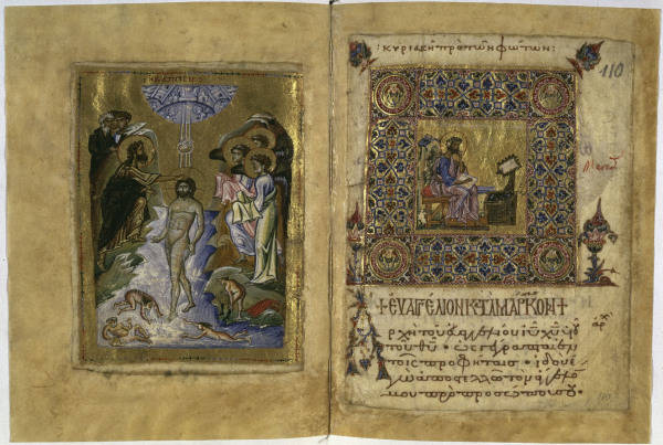 Taufe Christi / byzant.Buchmalerei from 