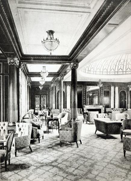 The First Class Lounge of the Ocean Liner ''Mauretania'', c.1906 (b/w photo)  from 