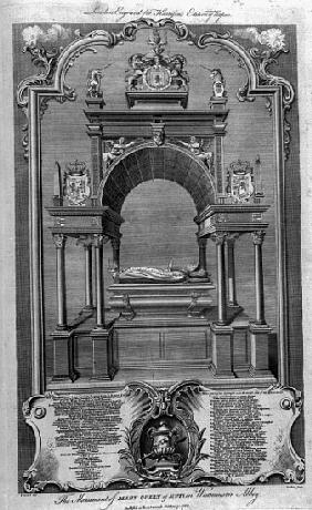 The Monument of Mary Queen of Scots in Westminster Abbey, illustration from Rapin''s ''History of En