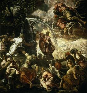 Tintoretto, Moses schlaegt Wasser....