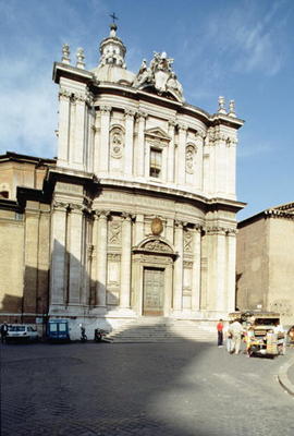 The facade of the church, rebuilt in 1640 by Pietro da Cortona (1596-1669) (photo) from 