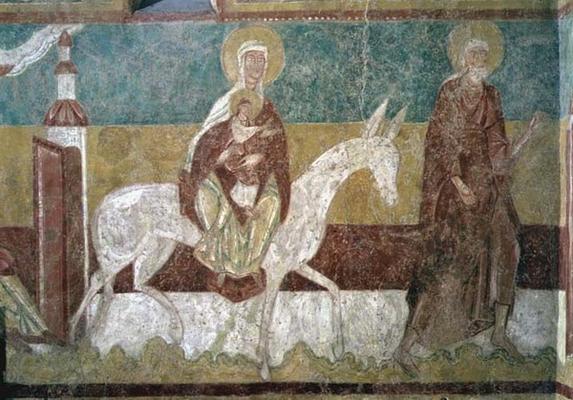 The Flight into Egypt, from the wall of the Choir, 12th-13th century (fresco) from 