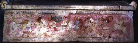 The sarcophagus of the Amazons, decorated with scenes of fighting between Greeks and Amazons, from T
