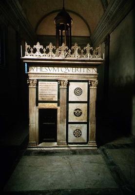Tomb modelled on the Sanctuary of the Holy Sepulchre in the Rucellai Chapel, by Leon Battista Albert from 