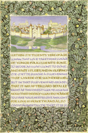 Unfinished Calligraphic And Illuminated Manuscript Of Geoffrey Chaucer''s ''The Romaunt Of The Rose' from 
