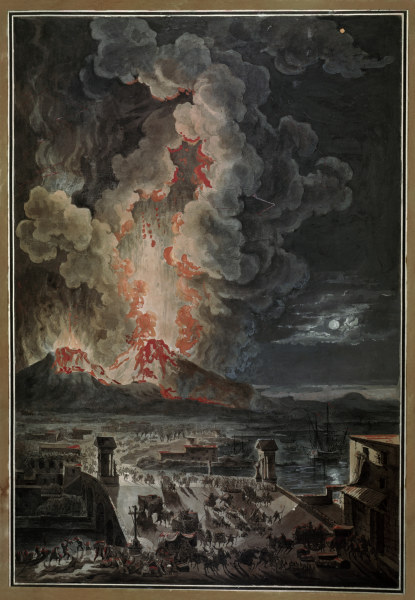Vesuvius Eruption / Watercolour / 19th c from 