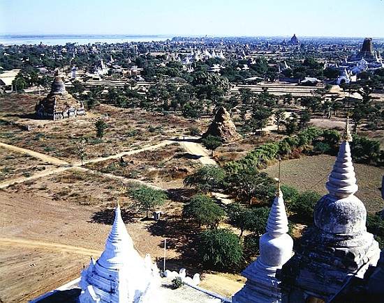 View of Temples in Bagan, Burma from 