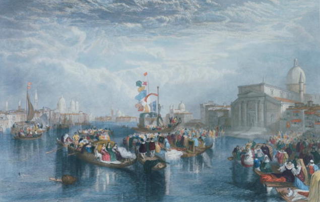 Venice, by J.T. Willmore, pub. by the Art Union of London, 1858 (hand coloured engraving) from 