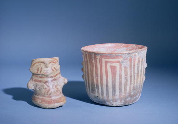 Vessels from Hacilar, Turkey, c.5500-00 BC (painted pottery) from 