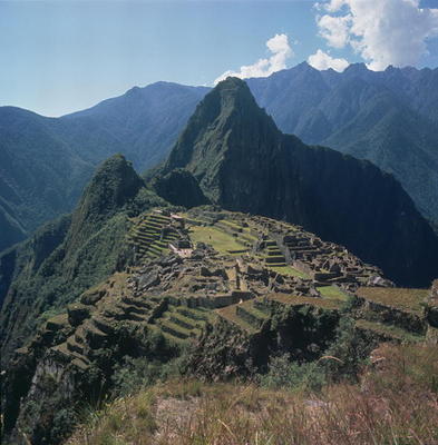 View of the citadel, Pre-Columbian Inca, probably built during the reign of Inca Pachacutec Yupanqui from 