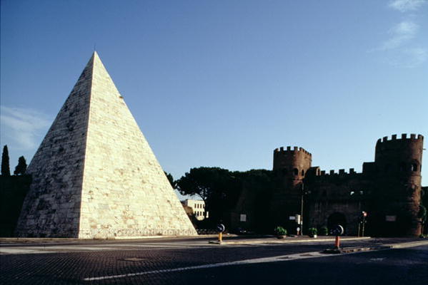 View of the pyramid, Roman, 3rd century AD (photo) from 