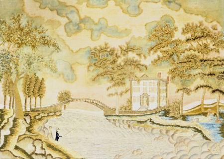 Watercolor And Silk Needlework Pictorial from 