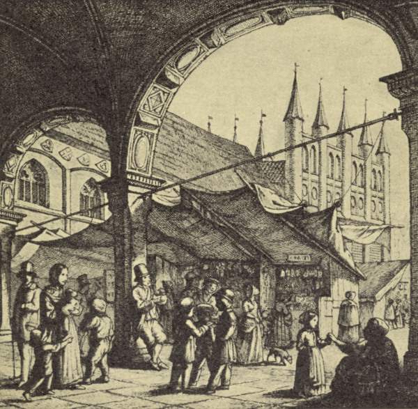 Weihnachtsmarkt in Lübeck, um 1865 from 