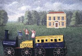 Waving to the train, 1870/1880 (collage)