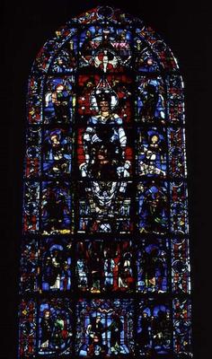 Window depicting Notre Dame de la Belle Verriere in the south choir, 13th century (stained glass) (f from 