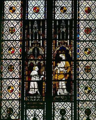 Window depicting the Virgin and Raoul de Ferrieres, 14th century (stained glass) from 