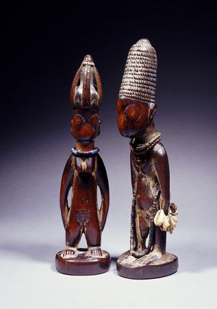Yoruba Female And Male Ibeji Figures from 