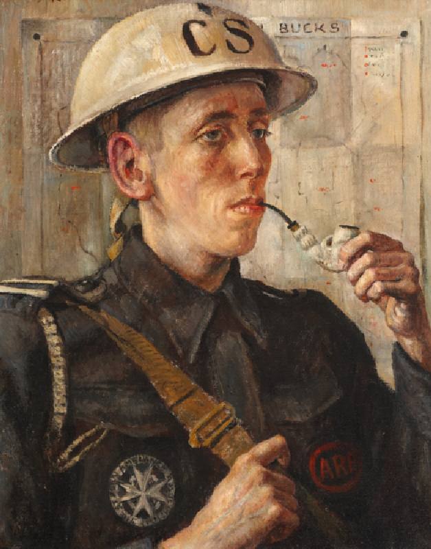 Air Raid Precautions Superintendent McGill, 1942 (oil on board) from Nora Lucy Mowbray Cundell