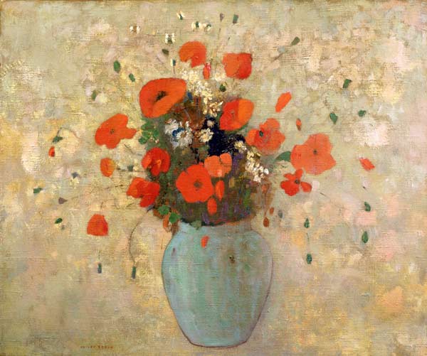 Vase of poppies from Odilon Redon