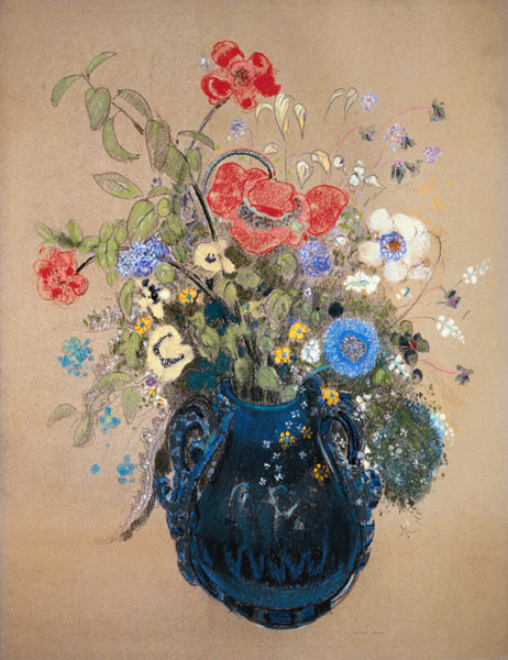 Blumenstrauss in blauem Krug from Odilon Redon