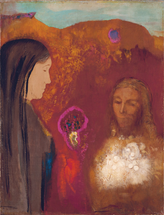 Christus und die Samariterin (Der weiße Blumenstrauß) from Odilon Redon