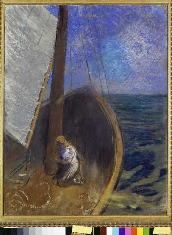 Frau in einem Fischerboot. from Odilon Redon