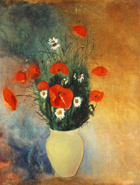 Vase mit Mohnblumen und Margueriten from Odilon Redon