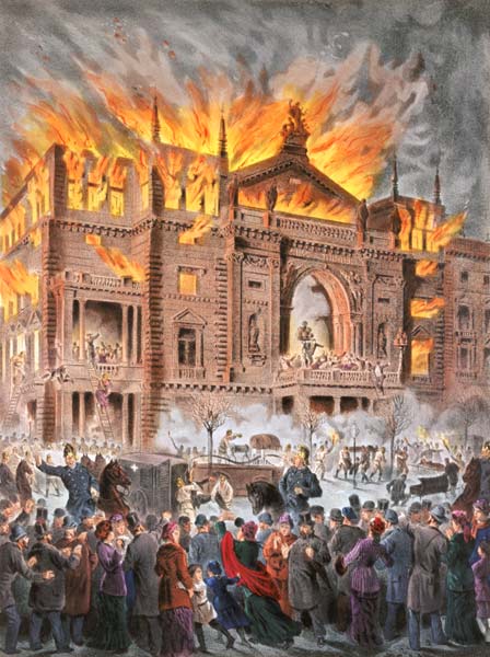 Der Brand des Wiener Ringtheaters am am 8. Dezember from Österreichischer Maler