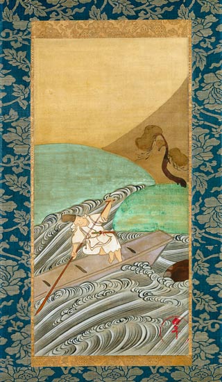 The Boatman (pen & ink on silk) from Ogata Korin