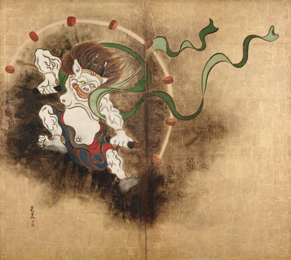 The Thunder God. Left part of two-fold screens "Wind God and Thunder God" from Ogata Korin
