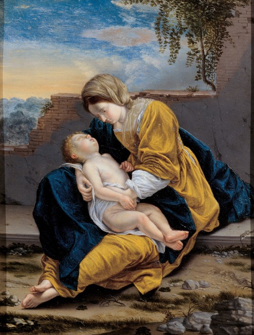 Madonna and Child in a landscape from Orazio Gentileschi