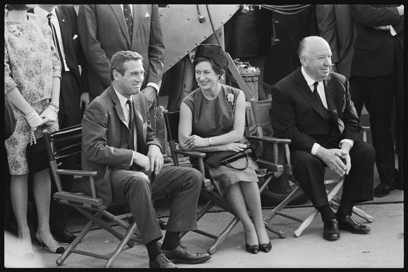 Paul Newman, Princess Margaret and Alfred Hitchcock on the set of Torn Curtain from Orlando Suero