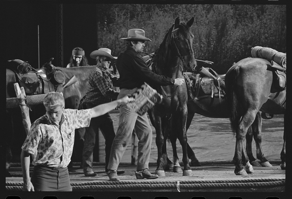 Gregory Peck with horse on the set of Mackennas Gold from Orlando Suero