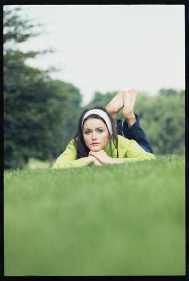 Margot Kidder on the grass