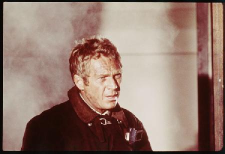 Steve McQueen on set of The Towering Inferno