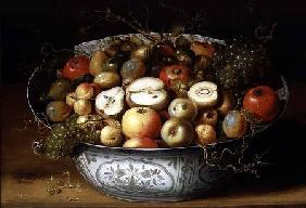 Still Life of Fruit in a Porcelain Bowl