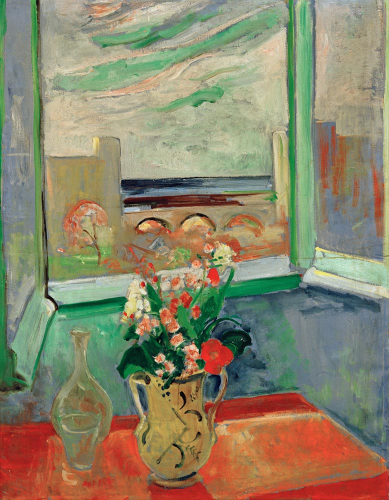 Levanto I: Bouquet at the window with bridge from Oskar Moll