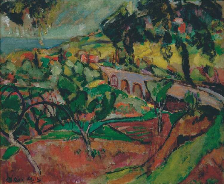 Landscape with viaduct from Oskar Moll