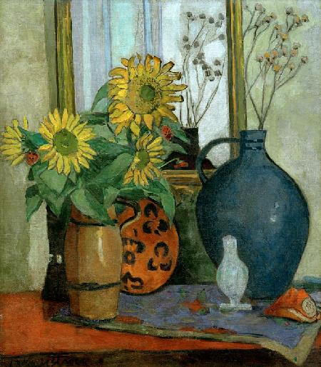Sunflowers with Matisse shell