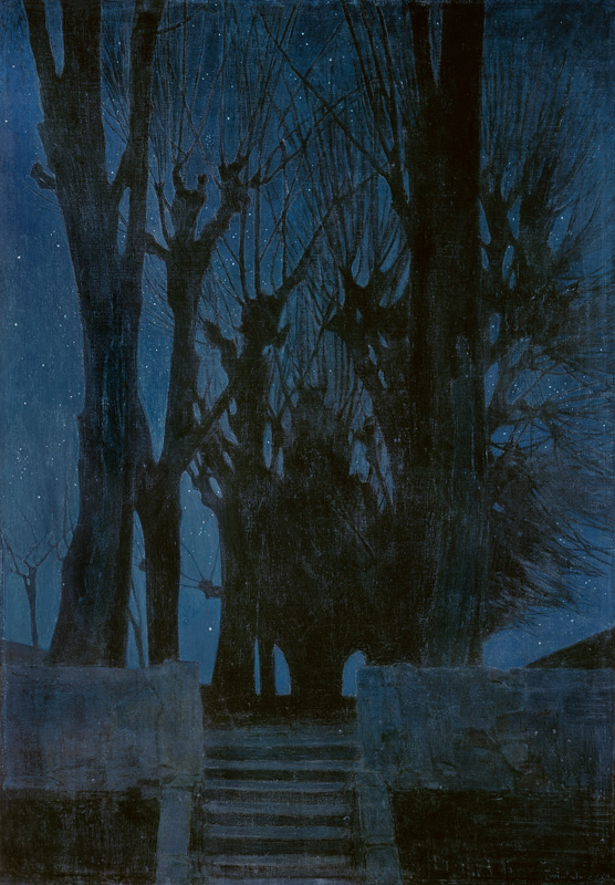 Willow Trees by Night from Oskar Zwintscher