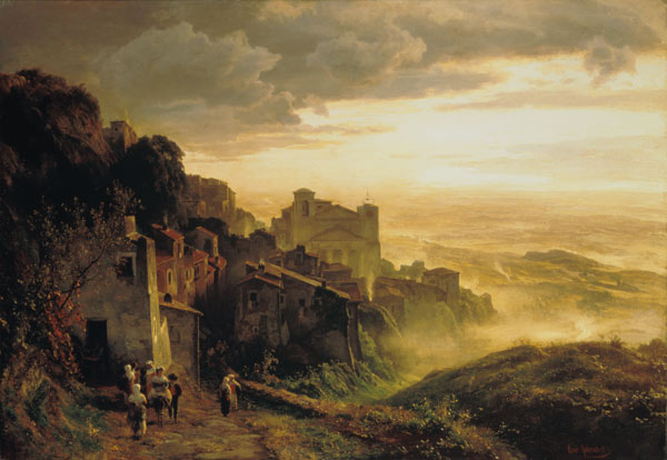 Rocca di Papa in den Albaner Bergen from Oswald Achenbach