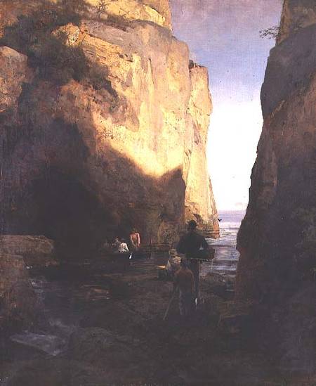 Entering the Grotto from Oswald Achenbach