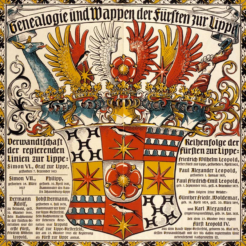 Genealogie und Wappen der Fürsten zu Lippe from Otto Hupp