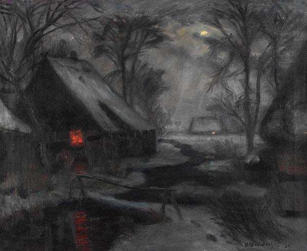 Winter Evening in Fischerhude from Otto Modersohn