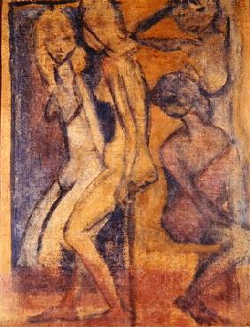 Three Girls, 1922 (oil on canvas) (see 274039 for recto)