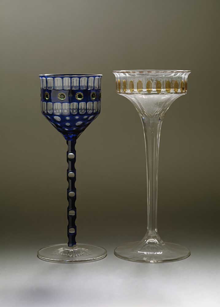 Zwei Gläser von Otto Prutscher (1880-1949), eines von 1906 links Maß 20 cm rechts Maß 21 cm (Zwei We from Otto Prutscher