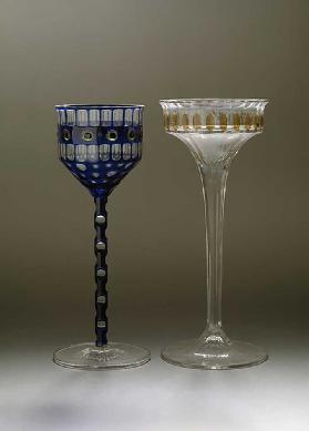 Zwei Gläser von Otto Prutscher (1880-1949), eines von 1906 links Maß 20 cm rechts Maß 21 cm (Zwei We
