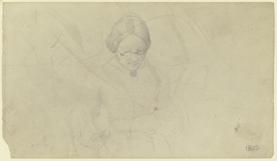 Bildnis einer älteren Frau mit gesenktem Kopf (die Mutter des Künstlers?) from Otto Scholderer